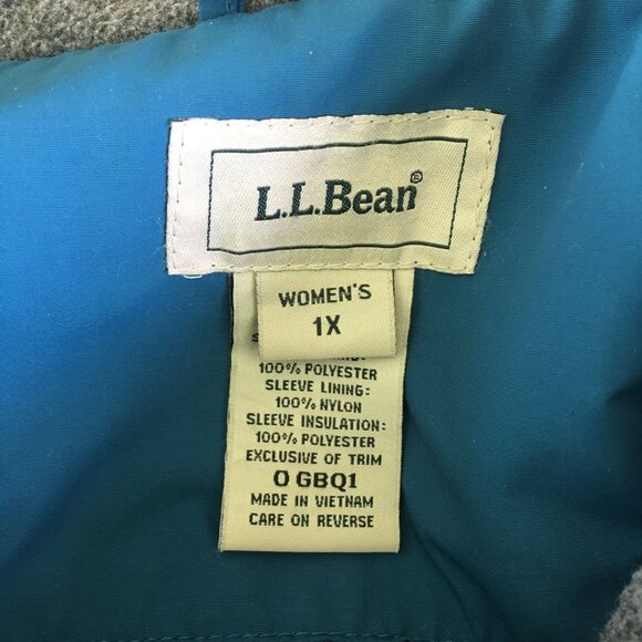 L.L. Bean Fleece Lined Insulated Winter Jacket Women’s Size 1X Nylon Poly Blue - Picture 12 of 13
